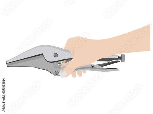 Hand tools on a white background.