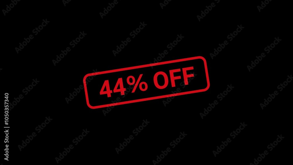 44 Percent Off Rubber stamp Animation 44 Percent Off Rubber stamp Animation