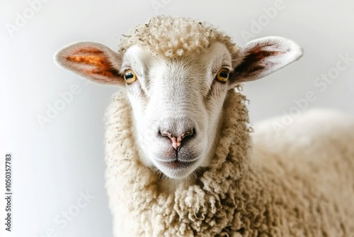 Close-Up Portrait of a Sheep with Curious Eyes