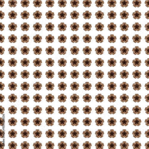 Seams with brown floral batik pattern 