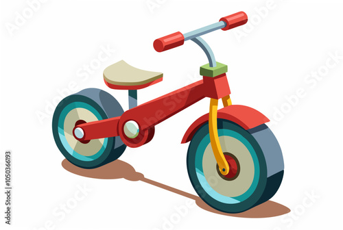 A child s tricycle vector art illustration