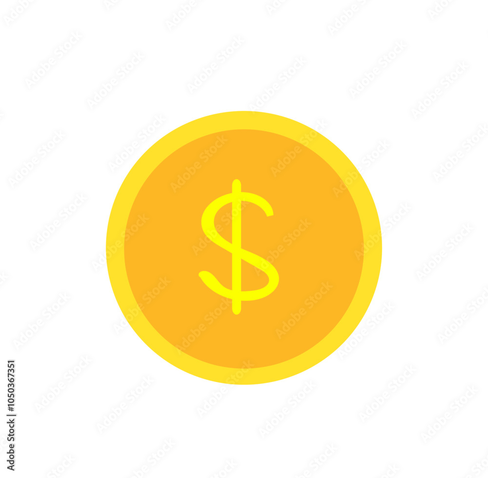Illustration of Dollar Coin for Financial Purposes Illustration of Dollar Coin for Financial Purposes