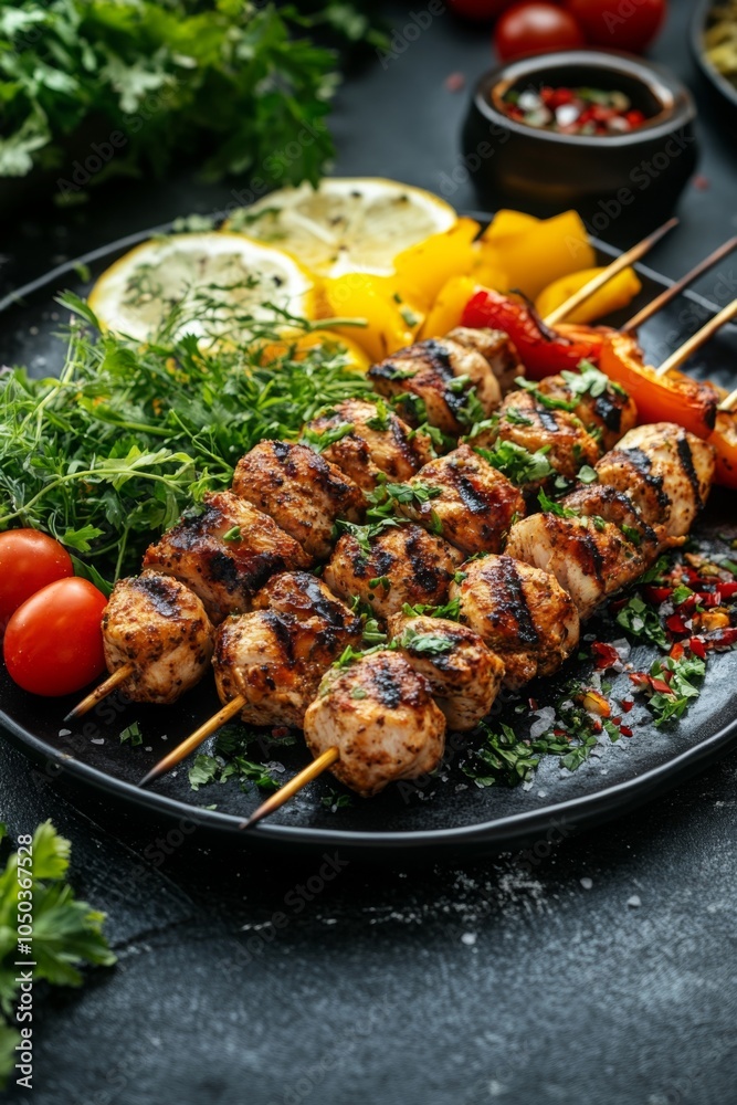 Grilled Chicken Skewers with Lemon and Herbs Grilled Chicken Skewers with Lemon and Herbs