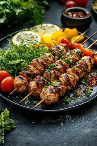 Grilled Chicken Skewers with Lemon and Herbs