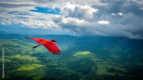 The Graceful Flight of the Scarlet Ibis: A Spectacle of Color and Freedom