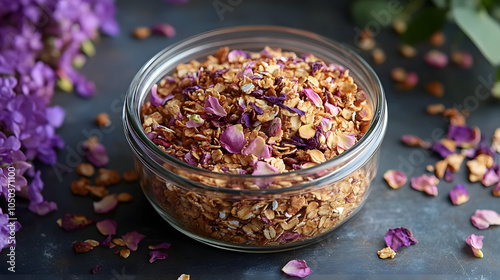 Vibrant Pistachio and Rose Water Granola for a Wholesome Breakfast or Nutritious Snack Options photo