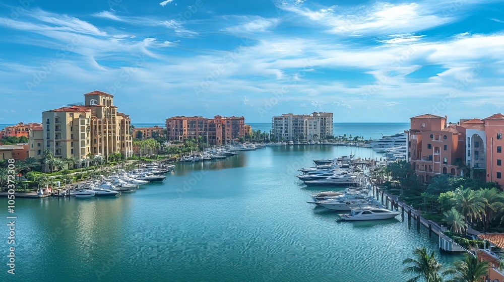 Obraz premium Scenic View of Naples Harbor 