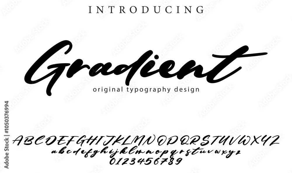 Gradiant Letters Gradient Font Stylish brush painted an uppercase vector letters ...