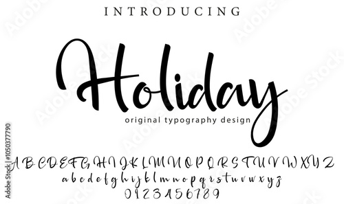Holiday Font Stylish brush painted an uppercase vector letters, alphabet, typeface