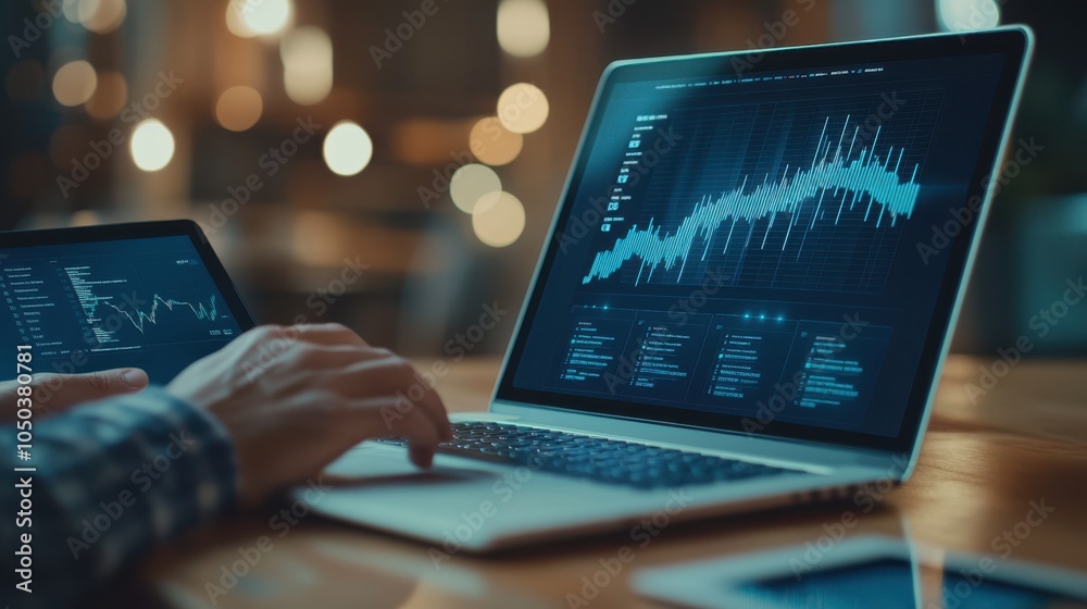 The Laptop with Data Graphs The Laptop with Data Graphs
