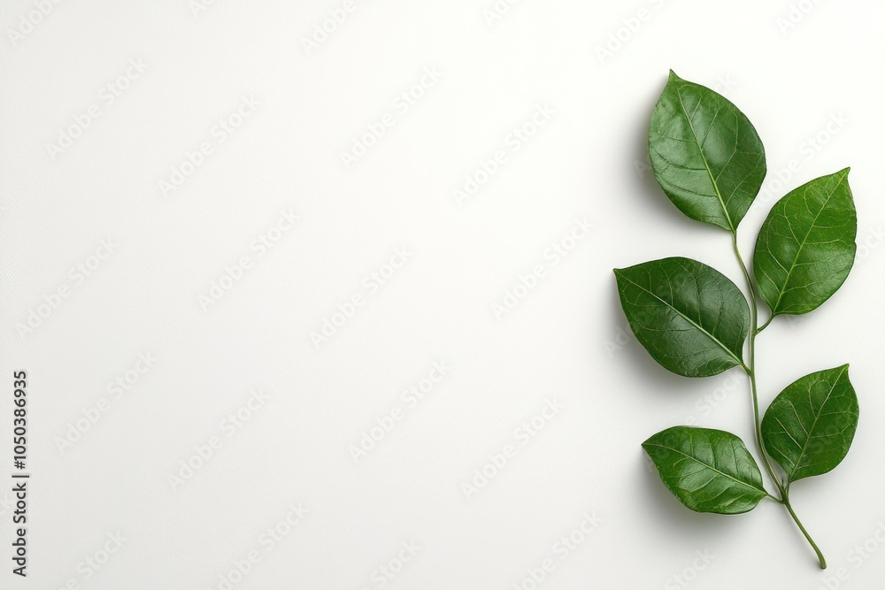 Obraz premium Green Vine on White Wall - Natural Botanical Decoration with Copy Space