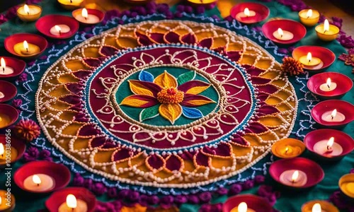 Wallpaper Mural Diwali Rangoli designs. Vibrant colors in intricate patterns Torontodigital.ca