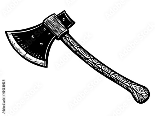 Butcher axe silhouette vector black illustration