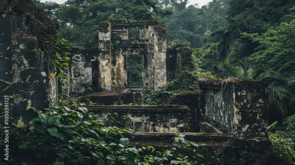 A majestic ancient ruin with overgrown ivy, crumbling stone walls, and lush surrounding forest A majestic ancient ruin with overgrown ivy, crumbling stone walls, and lush surrounding forest