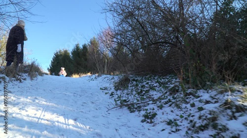 Kids bobsledding