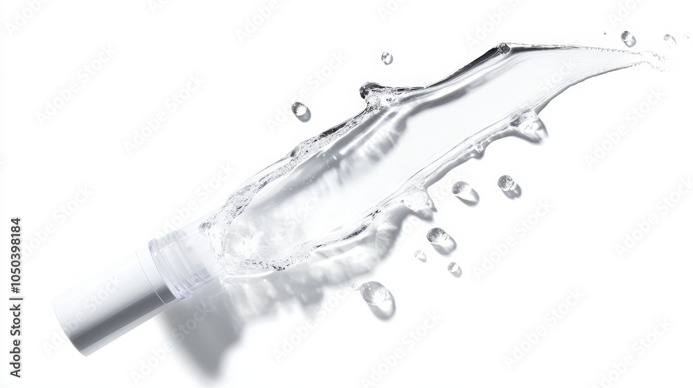 A clear gel-based makeup primer in a squeeze tube, isolated on a white background A clear gel-based makeup primer in a squeeze tube, isolated on a white background