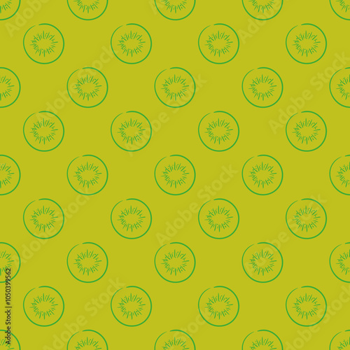 Seamless abstract hand drawn pattern of kiwi pieces