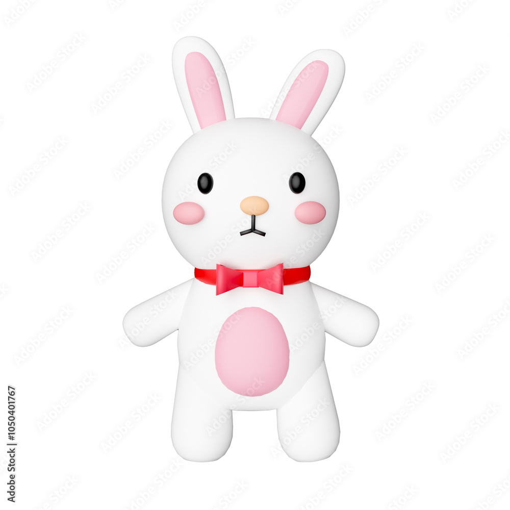white rabbit with a red ribbon white rabbit with a red ribbon