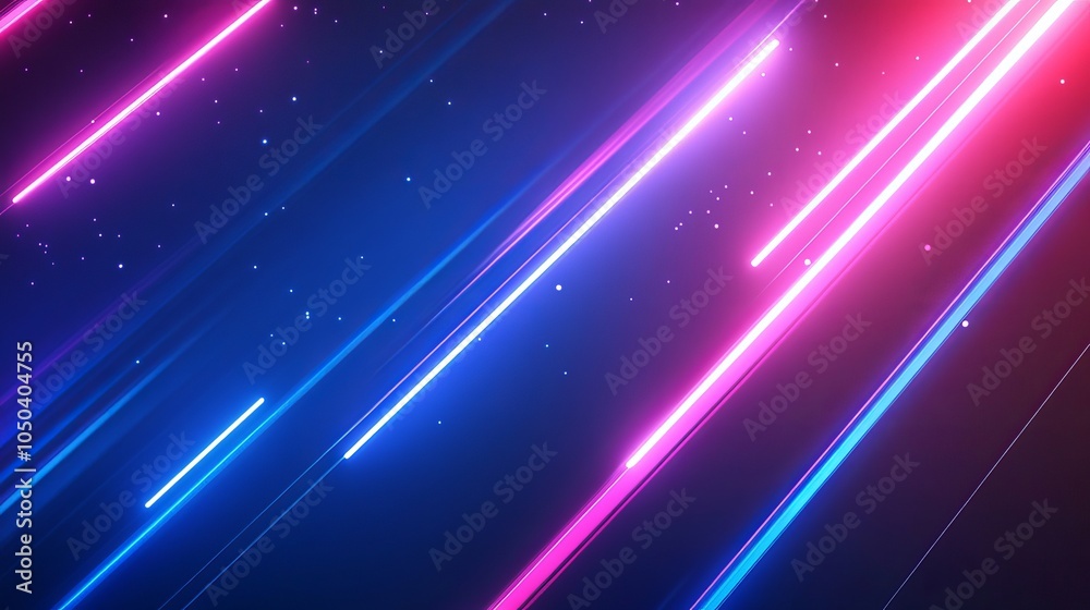 Obraz premium line neon blue blurry gradient grainy background vibrant glowing 