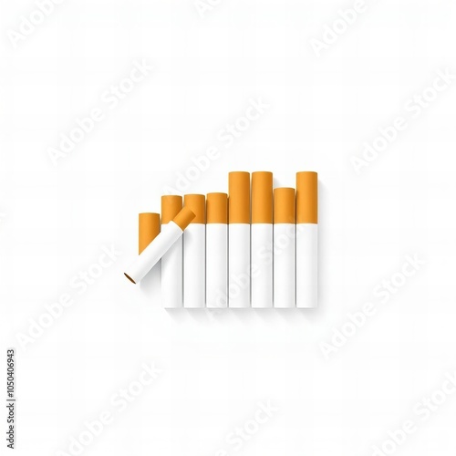 there are five cigarettes that are lined up in a row.