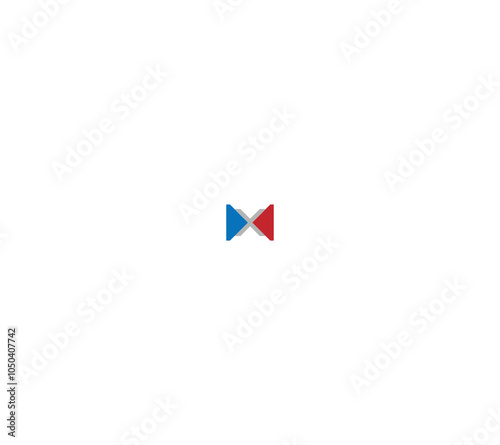 Free Download Modern letter X logo with two arrow on the right and left of letter X, abstract monogram with white background.  - GFXLoad