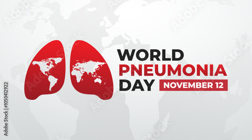 Vector illustration design concept of World Pneumonia Day observed on November 12