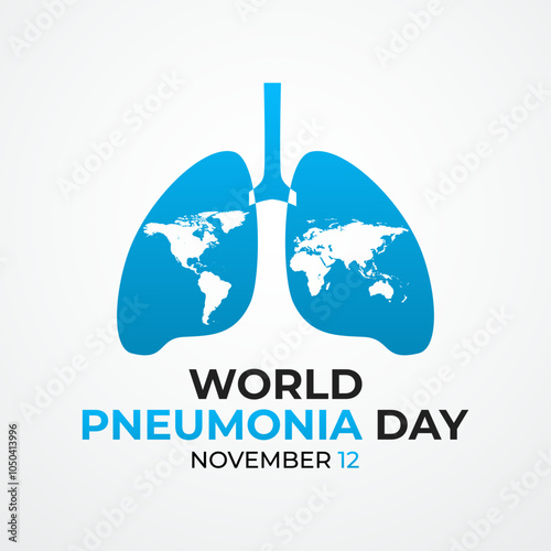 Vector illustration design concept of World Pneumonia Day observed on November 12