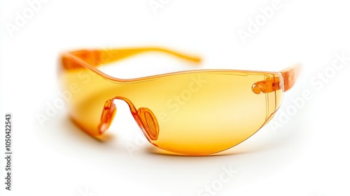 A set of construction worker safety glasses, isolated on a white background