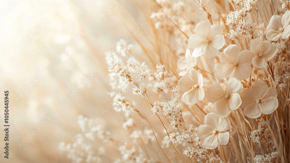 Selective focus. White gypsophila flowers. Twigs of gypsophila on a colorful background with copy space Selective focus. White gypsophila flowers. Twigs of gypsophila on a colorful background with copy space