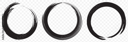 Set of Enso Zen Circle Brush Vector Illustration Icon. EPS 10.