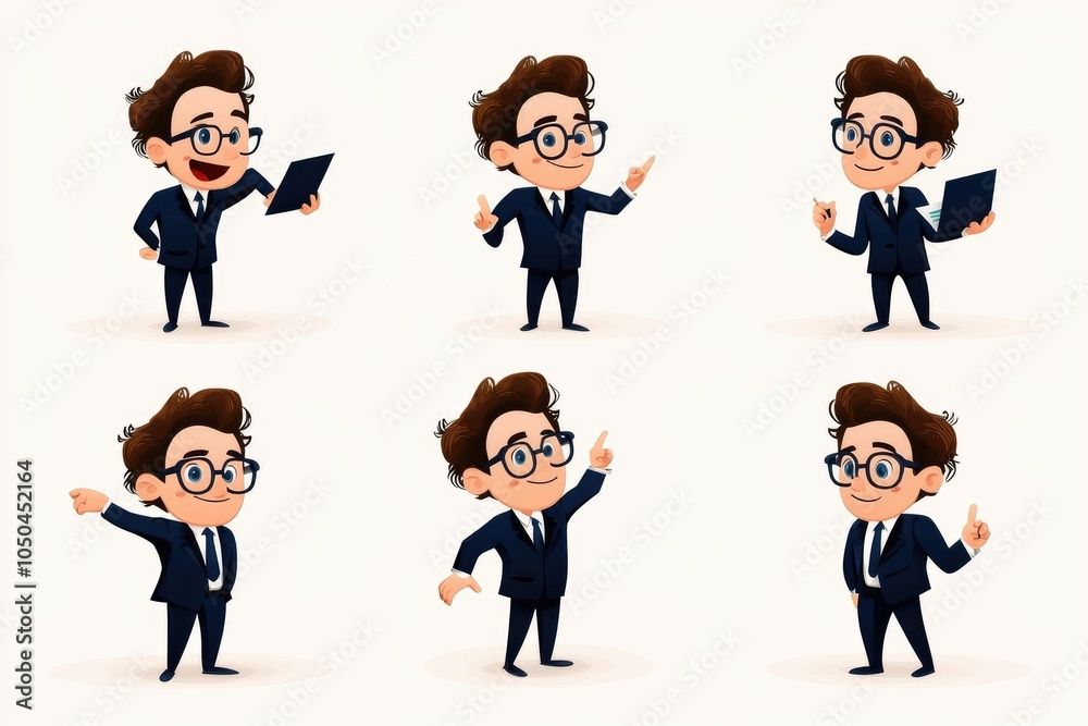 Young Businessman Presenting in Office Setting Young Businessman Presenting in Office Setting