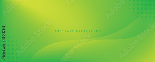 Abstract green gradient vector background with waves. 