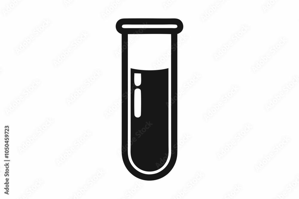 Chemical glass tube vector icon, Chemical flask silhouette, Science icon Chemical glass tube vector icon, Chemical flask silhouette, Science icon