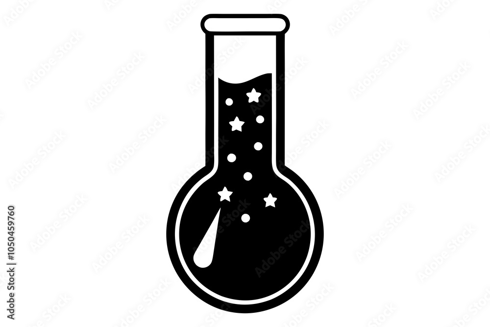 Chemical glass tube vector icon, Chemical flask silhouette, Science icon Chemical glass tube vector icon, Chemical flask silhouette, Science icon