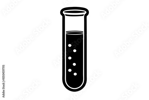 Chemical glass tube vector icon, Chemical flask silhouette, Science icon