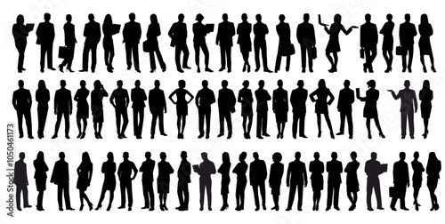 vector silhouette of business people.