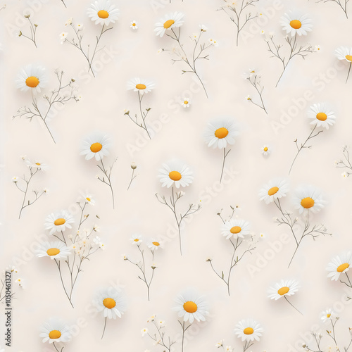 Beautiful seamless daisy background, seamless floral pattern background 