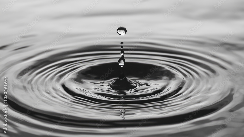 mesmerizing water droplet creates ripples in calm surface mesmerizing water droplet creates ripples in calm surface