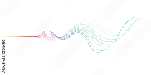 Colorful wave curve lines abstract background with flowing particles. Digital energy waves technology concept. Modern backdrop design for business, presentation, banner.