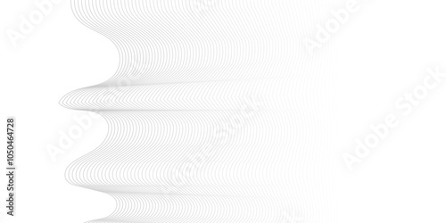 Gray wave curve lines abstract background with flowing particles. Digital energy waves technology concept. Modern backdrop design for business, presentation, banner.