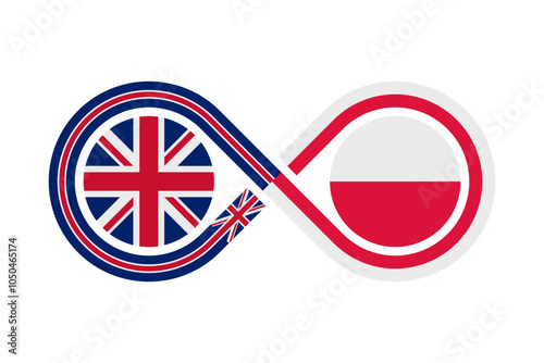 unity concept. english and polish language translation icon. vector illustration isolated on white background