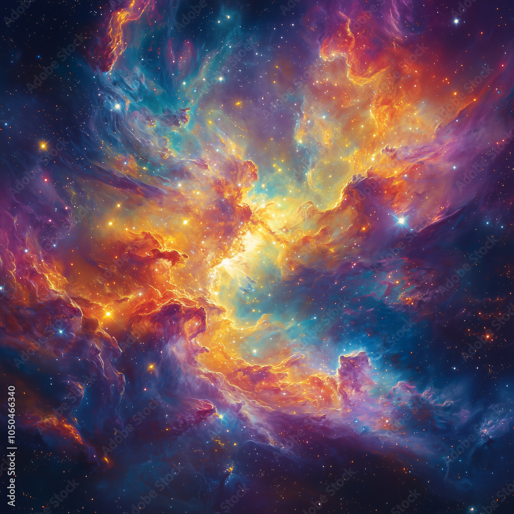 cosmic confluence of fiery red and cool blues in a vibrant nebula formation in space cosmic confluence of fiery red and cool blues in a vibrant nebula formation in space