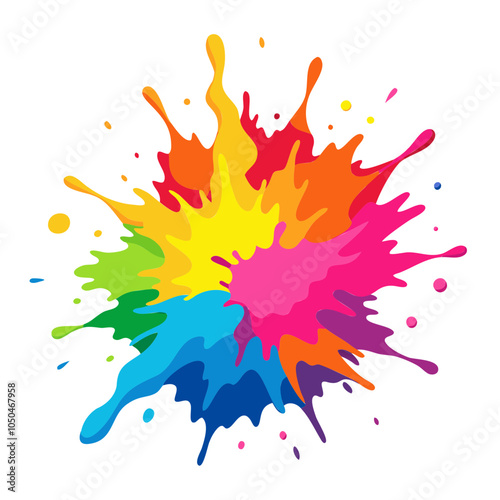 Vector Illustration bright Mixed Holi paint color powder festival explosion burst isolated white background. industrial print concept background