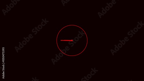 Clock icon Countdown 24 Hour Day Fast Speed. Clock timer rotation 360 UHD Animation. one the black screen . photo