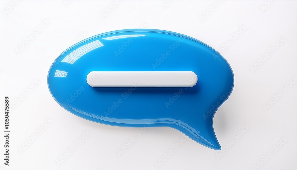 Light blue chat bubble with ellipsis on white background. 3D Rendering