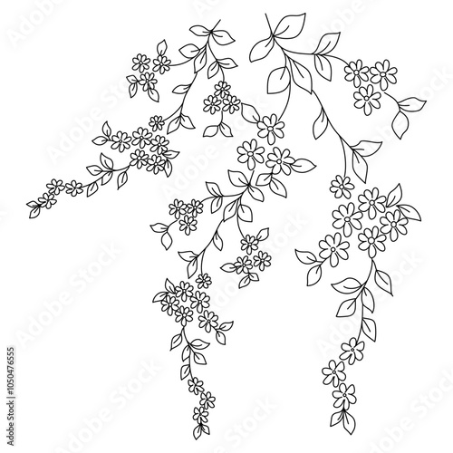 branch of a tree Embroidery flower design