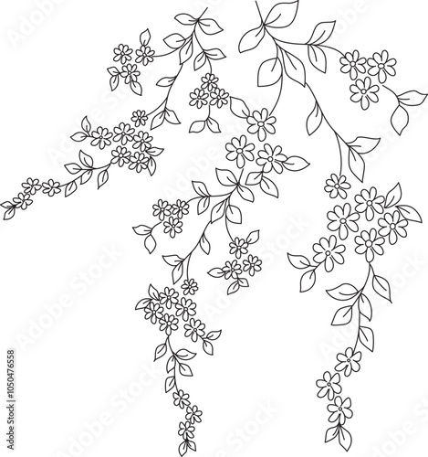 branch of a tree Embroidery flower design