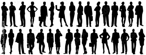 business people set of vector silhouettes