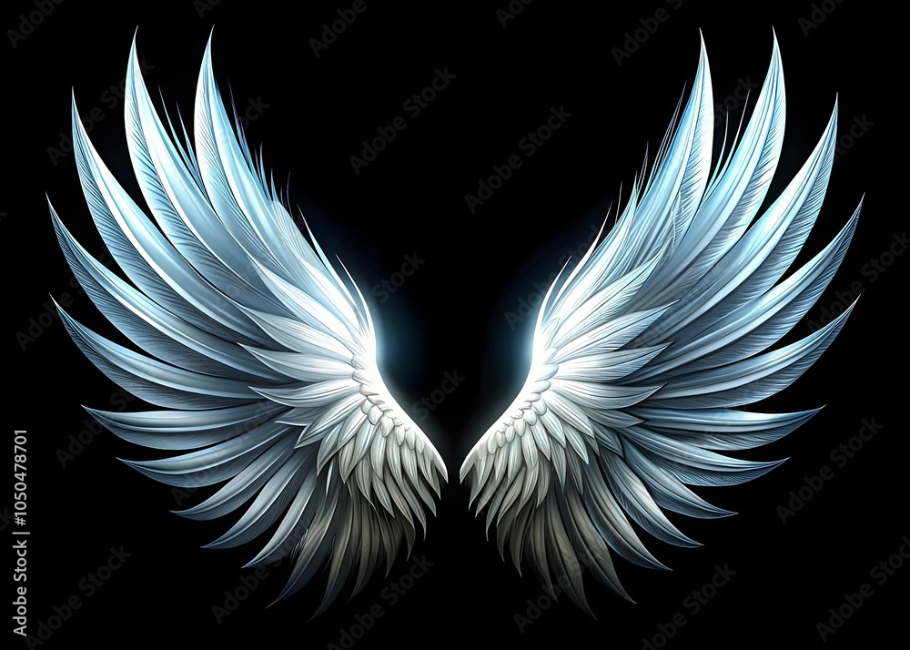 Obraz premium Stunning Ethereal Wings Graceful Light Radiance Angelic Design Heavenly Artistry Symbolism Spirituality