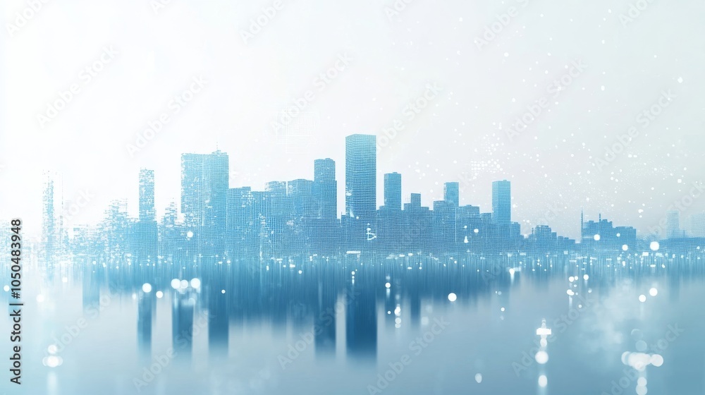 Obraz premium blue city skyline